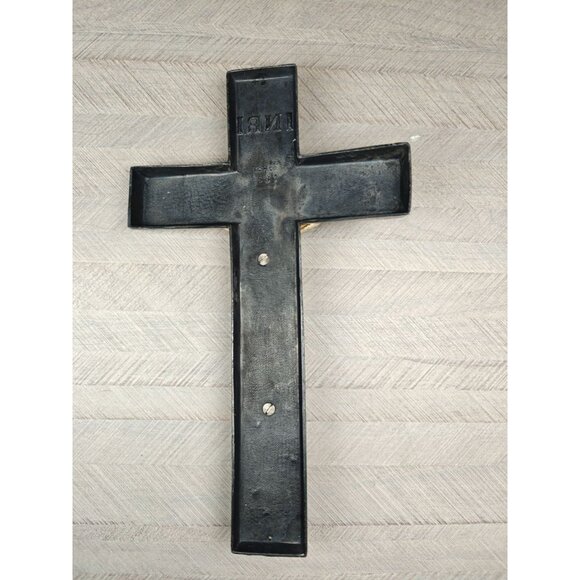 Vintage Metal Wall Crucifix 10" INRI Jesus Figure Religious Christian Décor - Picture 3 of 8